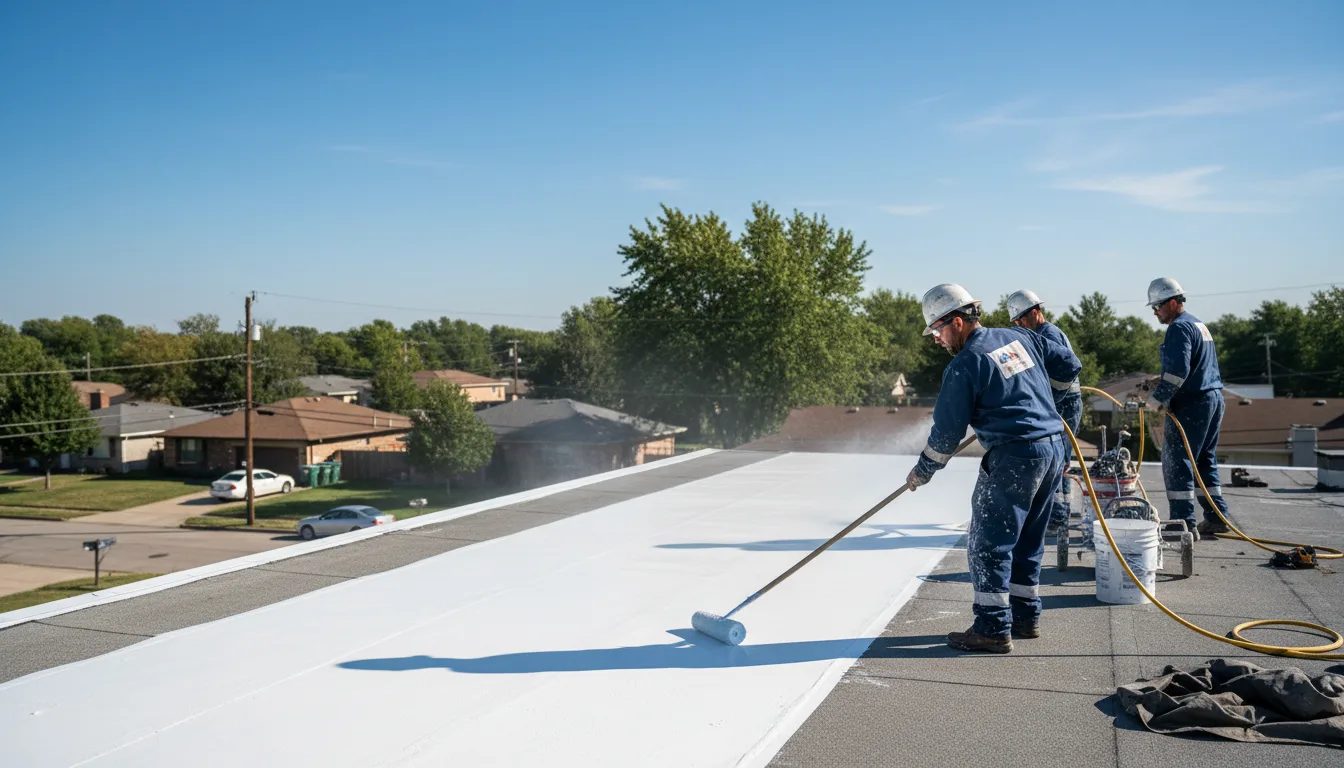 Commercial roof coating in Geff, IL near me